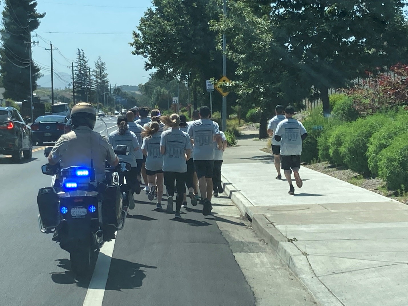 Probation team running in Special Olympics race event